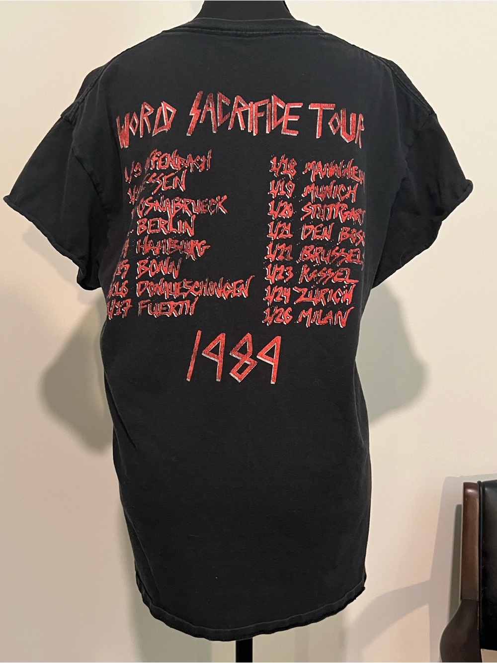 Vintage slayer world sacrifice 1989 tour graphic tee - Picture 5 of 6